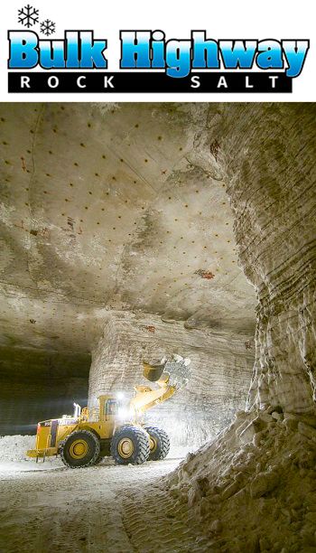 Equipment carrying salt in a salt mine